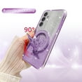 thumbnail image 2 of Fyxkocm for Samsung S25/S24 Case with Butterfly Stand and Lanyard, Women Girls Bling Luxury Gradient Glitter Clear Phone Case Shockproof Protective Cover for Galaxy S24/S25, Purple, 2 of 7