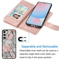 thumbnail image 4 of For Samsung Galaxy S24 FE Wallet Case with Credit Card Holder, Wrist Strap for Women Men, Tekcoo Detachable Magnetic Phone Case for Galaxy S24 FE Leather Wallet Flip Folio Kickstand Cover, Marble, 4 of 8