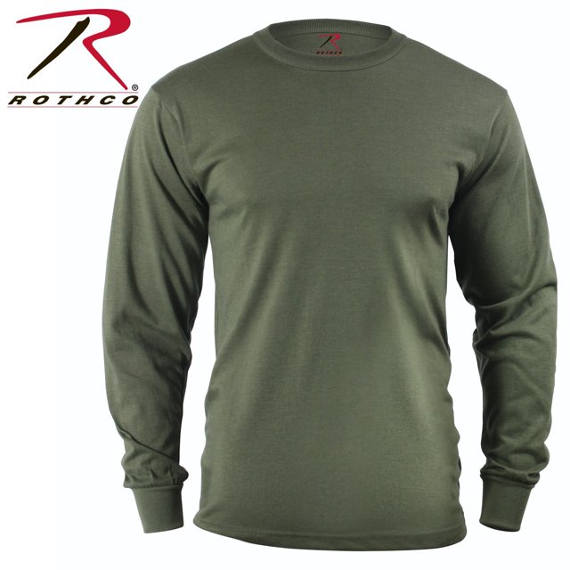 Rothco T-Shirt à Manches Longues Uni - Olive Drab, 3TG