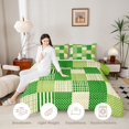 thumbnail image 3 of Manfei Modern Checkered King Size Comforter Sets,Geometric Check Comforters King Size,Green Yellow,Reversible,3pcs,1 Comforter and 2 Pillowcases,3pcs,1 Comforter and 2 Pillowcases, 3 of 7