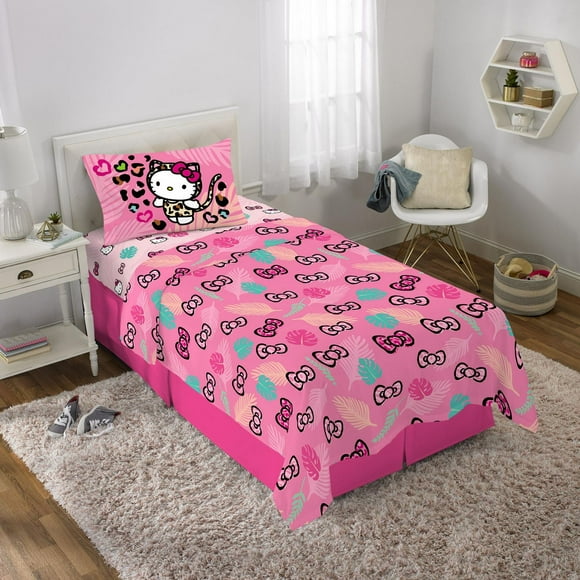 Hello Kitty "Wild Jungle" Twin Sheet Set, Hello Kitty Twin Sheet Set