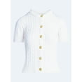 thumbnail image 6 of Free Assembly Women's and Women's Plus Cable Knit Cardigan Sweater with Short Sleeves, Lightweight, Sizes XS-4X, 6 of 6
