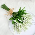 thumbnail image 1 of Verdant Touch Flores de campana blancas sintéticas, 12 unidades, lirio artificial del valle, flores falsas de alta simulación para decoración del hogar y boda, 1 of 7