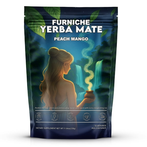 Yerba Mate Instant Tea Powder, 3-in-1 Super Drink for Clean Energy with No Crash, Low Sugar Content - Prebiotic & Probiotic Drink for Health Enthusiasts – Yerba Mate Peach Mango 30 Servings