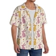 thumbnail image 4 of Vsdgher Yellow Pueple Rabbit Print Men's Wrinkle Free Untucked Cuban Shirt Business Casual Button Down Shirts Short Sleeve Shirt, 4 of 7