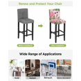 thumbnail image 3 of Summer Flamingo Bar Stool Covers Set of 6, Tropical Plants Botanical Floral Pink Plaid Stretch Bar Chair Covers with Backs, Removable Pub Counter Height Chair Cover for Kitchen Dining Room Cafe, 3 of 7