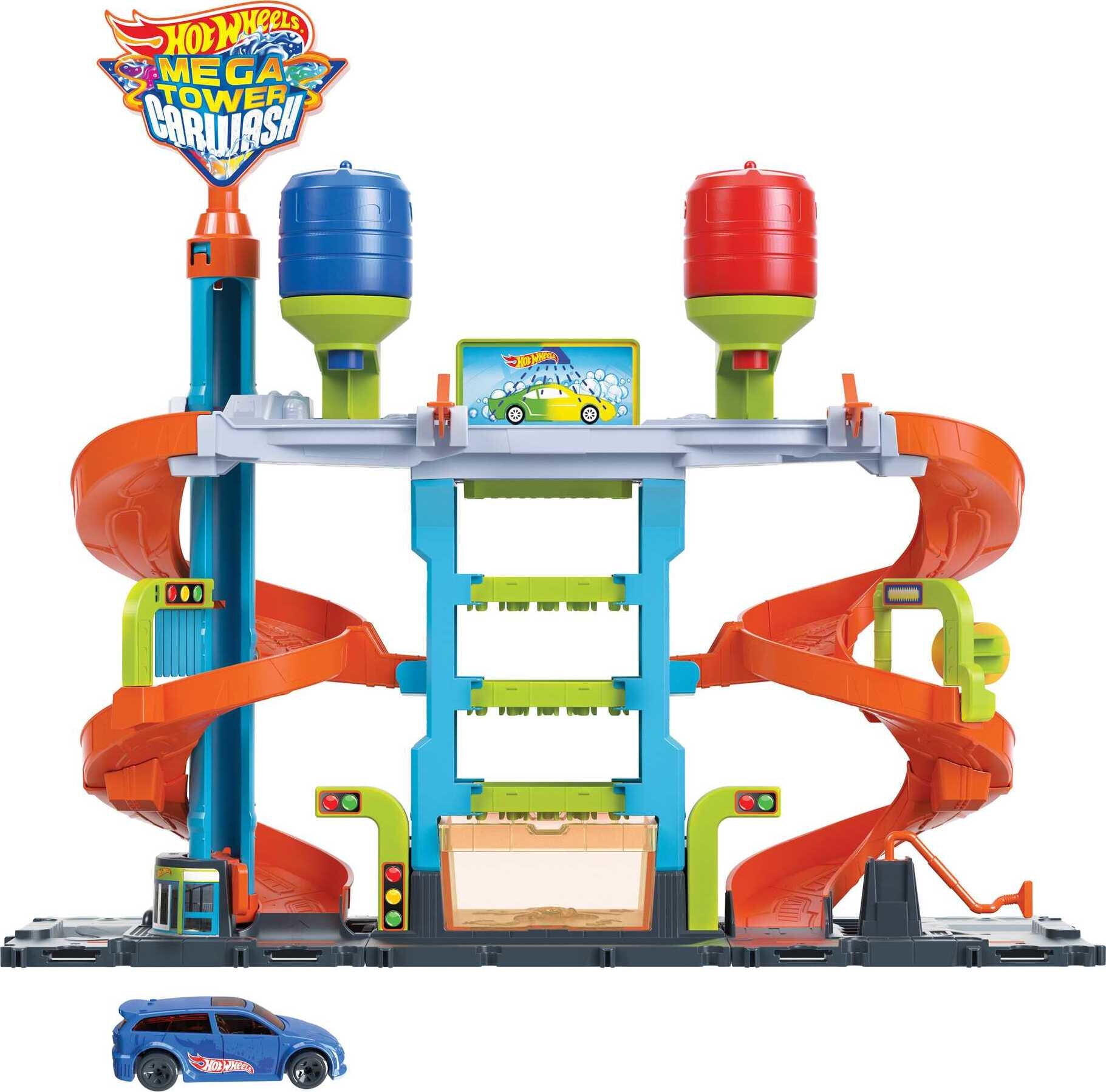 Hot Wheels City Mega Car Wash Playset With 1 Toy Color Shifters Car In 1:64  Scale - Walmart.com