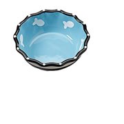 Spot Contemporary Ruffle Cat Dish Blue - 5" Diameter