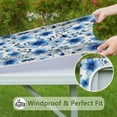 thumbnail image 6 of Pioneer Flower Floral Print Pattern Square Fitted Tablecloth with Elastic Edge,Square Table Cover,Washable Elastic Table Cover for Home Kitchen Party Decor 34"x34", 6 of 6