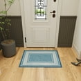 thumbnail image 3 of Ottomanson Border Indoor Doormat 2'3" x 3' - Non Slip Low Pile Area Rug for Entryway, Blue, 3 of 11