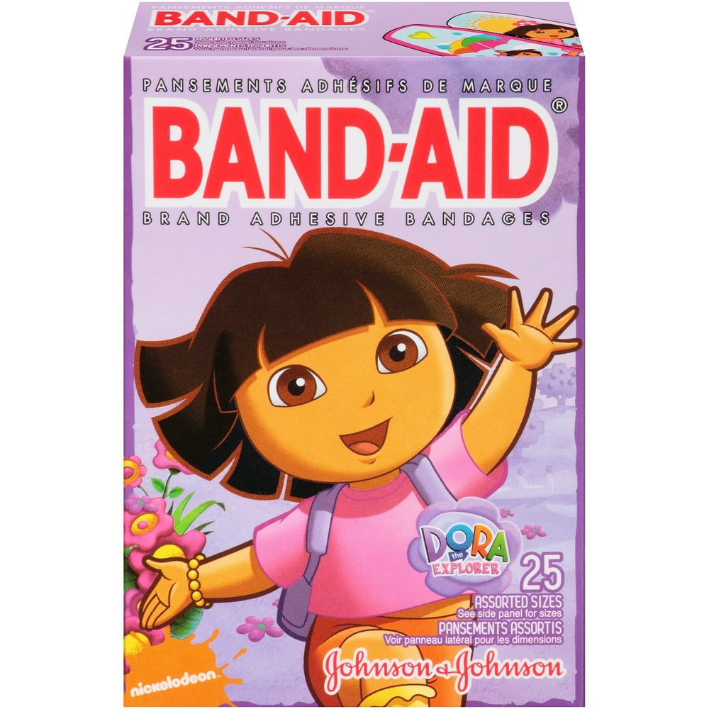 BandAid Adhesive Bandages Dora The Explorer, Assorted Sizes, 25 Ct