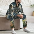 thumbnail image 7 of Susaid Astronaut Soccer Field Print Men's Long Sleeve Pajama Set, Two-Piece Button-Down Loungewear PJs Set, Comfortable Sleepwear for Relaxation-X-Large, 7 of 7