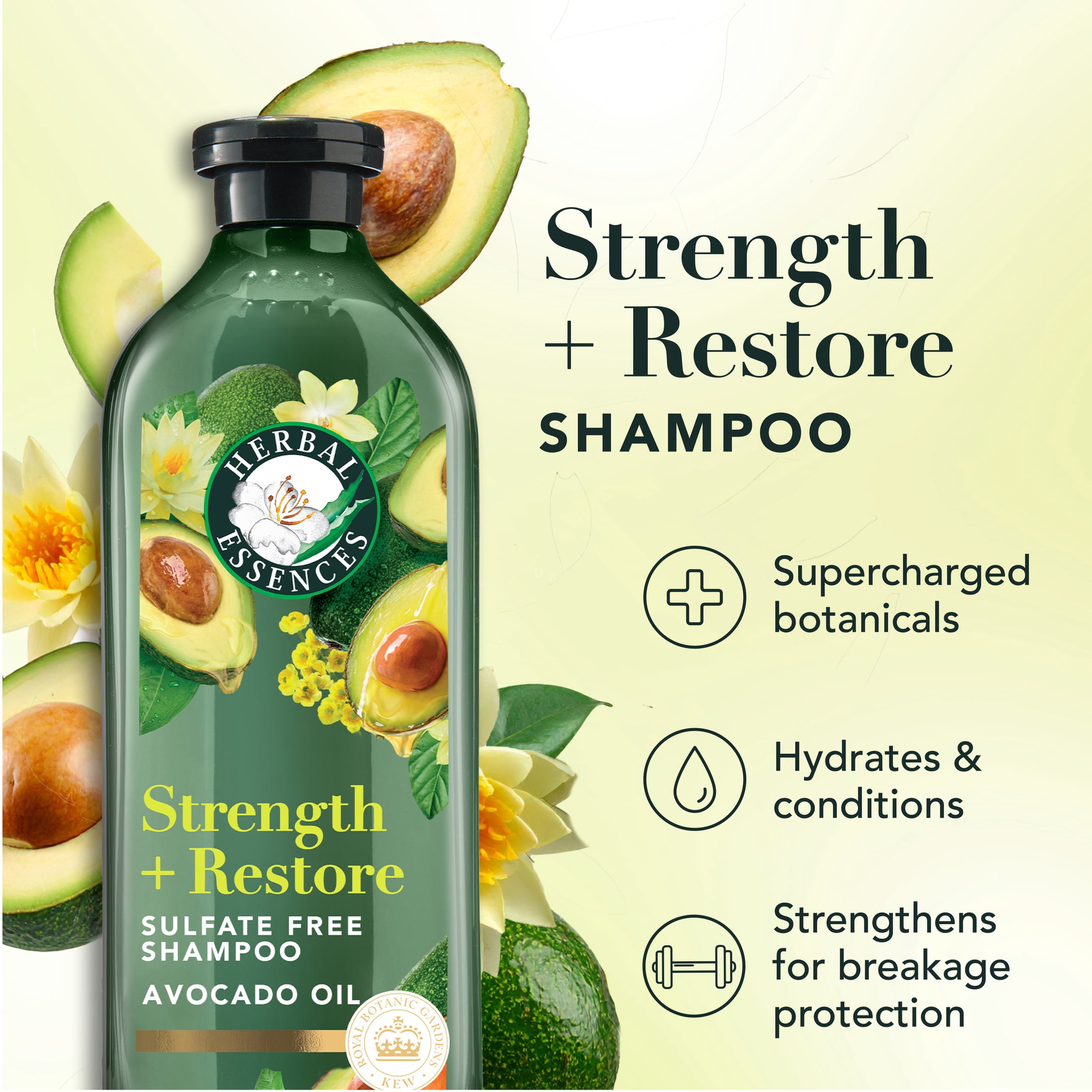 (3 pack) Herbal Essences Strength + Restore Avocado Sulfate-Free Shampoo - 13.5 fl oz