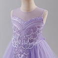 thumbnail image 4 of IBTOM CASTLE Flower Girl Sparkly Sequins Shiny Butterfly Formal Wedding Tulle Dress Junior Pageant First Communion Easter Princess Party Birthday Ball Gown 3T Purple, 4 of 7