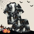thumbnail image 6 of Hvot&aat Halloween Pajamas Women Sets Silk Satin Ghost Graphic Cute Sleepwear Short Sleeve Shirts and Shorts Sets, 6 of 7