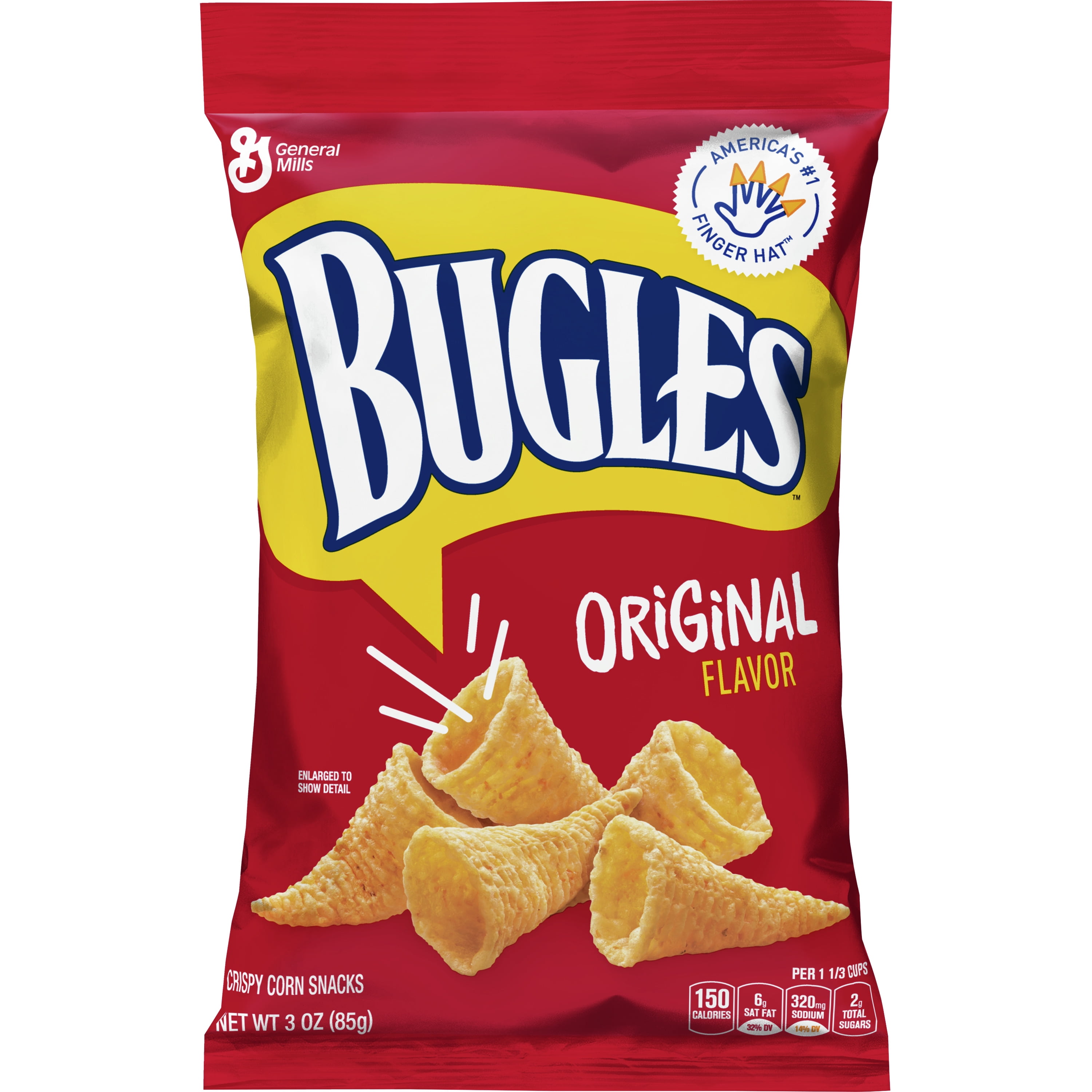 Bugles Original Flavor Crispy Corn Snacks, 3 oz Bag