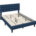 thumbnail image 2 of Renwick Upholstered Platform Bed with Square Tufted Headboard for Adult, Queen, Navy Blue, 2 of 7