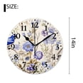thumbnail image 2 of 14 Inch Wall Clock Battery Operated Silent Clock Decorative for Office, Kitchen, Outdoor, Living Room，Watercolor Bird Cornflower Flower Nature Floral Pattern Style, 2 of 4