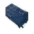 thumbnail image 4 of The Art Box Throw Blanket, 50x60" Warm Cozy Lightweight Decorative Knitted Blanket with Fringes Tassels for Couch Bed Sofa Travel, Mud Cloth Indigo Blue Printed Blankets Throws, 4 of 6