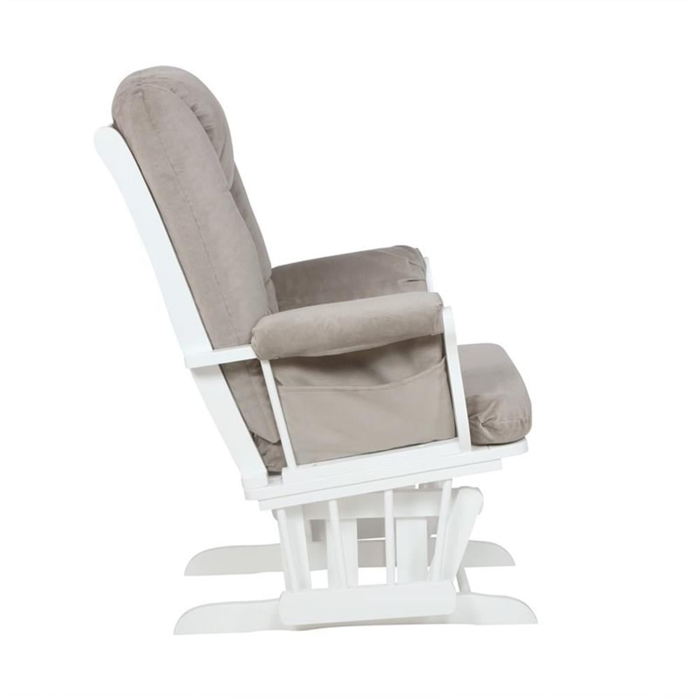 AFG Baby Furniture Kids Modern Comfort Solid Wood Glider Rocking Chair with Ottoman, White