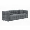 thumbnail image 3 of Grey Teddy Fleece 80 Inch Sofa with 2 Pillows & Hardware Foot, 3 of 11