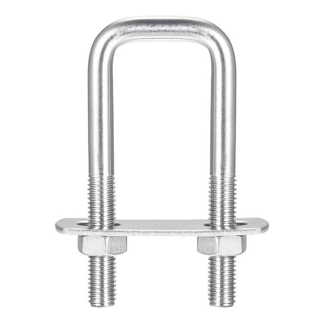 Unique Bargains Square U-Bolts 2 Sets 27mm Inner Width 75mm Length M8 304 Stainless Steel U Clamp Bolt