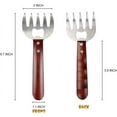 thumbnail image 7 of Meat Shredding Claws Stainless Steel Pulled Pork Shredder Meat Claws for BBQ Shredding Pulling Handing Lifting & Serving Pork Turkey Chicken with Long Wood Handle (2 PCS), 7 of 7