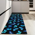 thumbnail image 4 of Black Blue Butterfly Pattern Kitchen Rug Mat,Kitchen Runner Rugs Non Skid Washable,Decorative Kitchen Floor Mats for Kitchen,Sink,Laundry,17"X47", 4 of 5