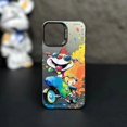 thumbnail image 3 of iPhone13 15 14 Pro Max Protective Sleeve Fashion Graffiti iPhone Case Cartoon Animal Pattern Matte Plated Soft Silicone Material, 3 of 5