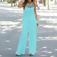 thumbnail image 2 of cfhntfmh Summer Outfits for Women 2 Piece Loungewear Sets Mesh Strap Sleeveless Trendy Tops Elegant Loose Long Pants, 2 of 6