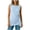 22·Light Blue, variant on DailyTrove Women Round Neck Side Ruched Split Hem Loose Fit Sleeveless Daily Tank Shirt