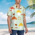 thumbnail image 5 of Xecao Mushroom Bee print Hawaiian shirt - a stylish short-sleeve button-down for men, perfect for casual beach and tropical outings., 5 of 9