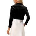 thumbnail image 3 of MODA NOVA Velvet Shrugs for Juniors Long Sleeve Open Front Cardigan Cropped Bolero Jacket, 3 of 5