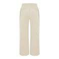 thumbnail image 5 of AKEGAMN Linen Palazzo Pants High Waist Wide Leg Summer Casual Beach Trousers, White S-3XL, 5 of 5