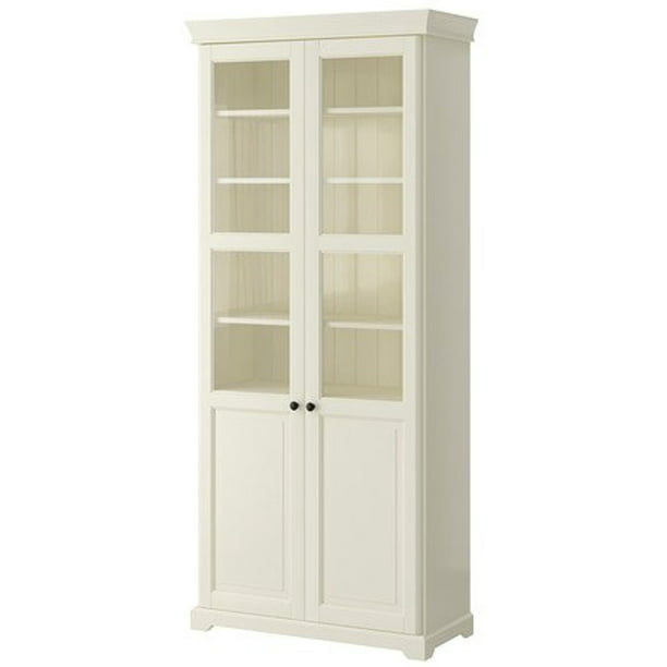 Ikea Bookcase With Glass Doors White, Ikea Swivel Mirror Bookcase