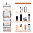 thumbnail image 3 of Bosidu Neceser de viaje colgante, organizador de artículos de tocador de viaje para cosméticos de gran capacidad para mujeres con 4 compartimentos y 1 gancho resistente, perfecto para viajes/uso diari, 3 of 5