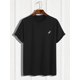 thumbnail image 5 of [Opción popular] Camiseta casual de verano para hombre con diseño de estampado único: algodón suave, corte elástico, cuello redondo, no transparente, ideal para uso diario, vacaciones y ocio., 5 of 9