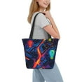 thumbnail image 2 of Cauagu Neon City Map Print Canvas Aesthetic Tote Bag for Women Beach Bag Shopping Bags Shoulder Bag Reusable Grocery Bags, 2 of 7