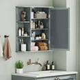 thumbnail image 5 of Costway Multipurpose Mount Wall Surface Bathroom Storage Cabinet Mirror Grey, 5 of 10