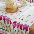 thumbnail image 4 of Spring Summer Tulip Flower Tablecloth Rectangle 60 x 84 Inch Spill Proof Wrinkle Free Floral Table Cloth, Plaid Checkered Gingham Polyester Table Cover for Dining, Party, Indoor, Outdoor, Pink, 4 of 7