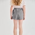 thumbnail image 3 of CCRFTGI Plaid Shorts for Child Girls Toddler Size 6-7 Comfy Cute Elastic Waist Girls Shorts Summer Casaul Beach Wear Light Stylish Shorts Black 7-8 Years, 3 of 7