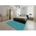 thumbnail image 5 of Ahgly Company Machine Washable Indoor Round Transitional Dark Cyan Green Area Rugs, 3' Round, 5 of 7