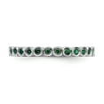 thumbnail image 4 of Auriga 925 Sterling Silver Created Emerald Eternity Ring for Women Size- 6, 4 of 6