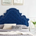 thumbnail image 5 of Tufted Platform Bed Frame, Full Size, Velvet, Blue Navy, Modern Contemporary Urban Design, Bedroom Master Guest Suite, 5 of 10