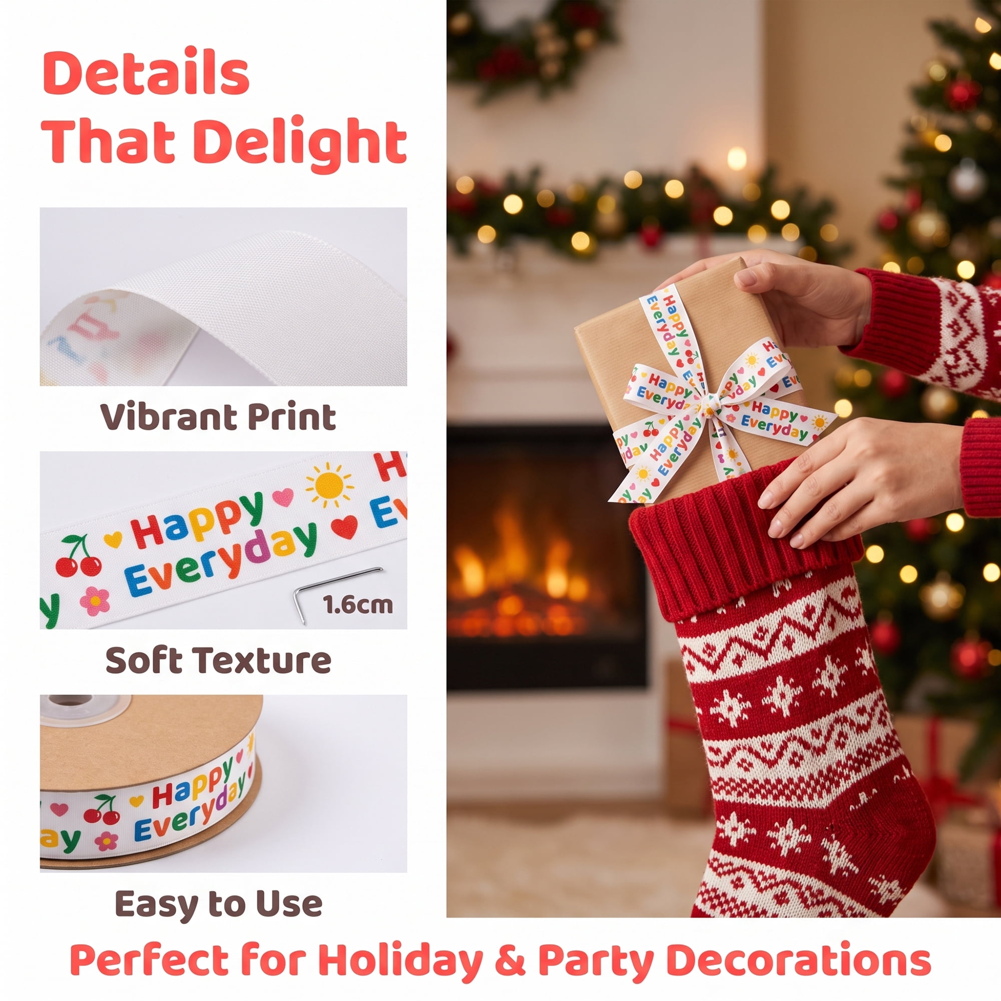Unique Bargains Vibrant Fabric Cartoon Ribbon for Creative Gift Wrapping Projects Letter
