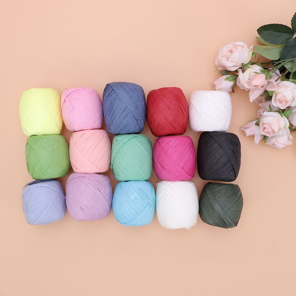 TEHAUX 15Ud Cuerda De Papel Multicolor Resistente Para Embalaje Y Manualidades Con