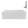 thumbnail image 5 of Streamline NAL-5580-BGL 60 in. x 32 in. Acrylic Right-Hand Drain Alcove Bathtub in Glossy White With External Drain in Brushed Gold, 5 of 10