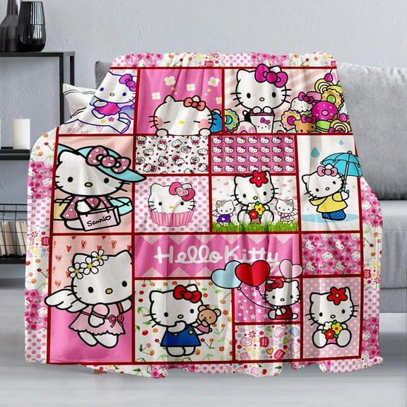 Kawaii Blanket for Kids & Adults, Ultra-Soft Cozy Flannel Fleece Throw Blankets, Smooth Warm Fuzzy Plush Blankets for Sofa Bed 40x50