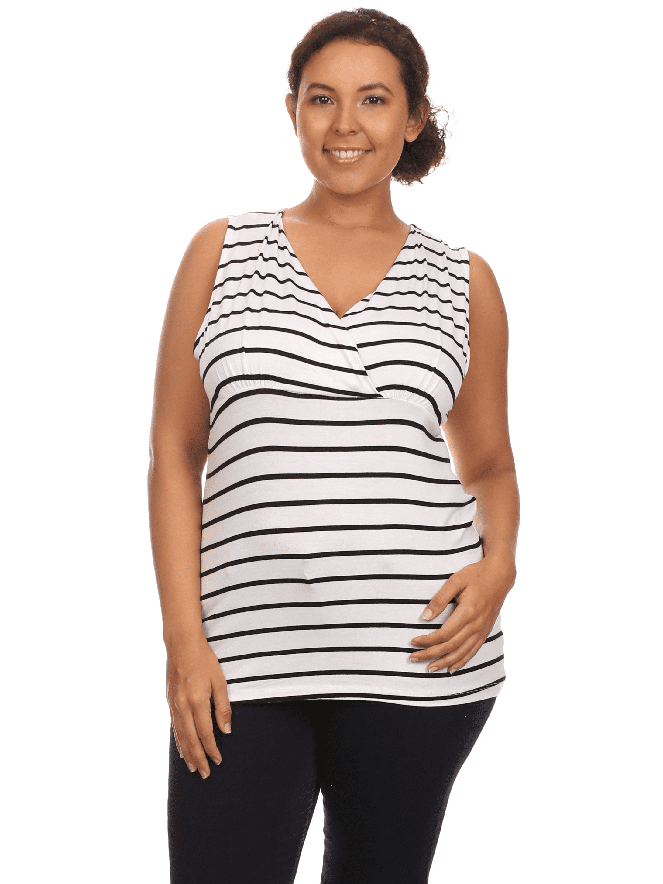 Womens Plus Size Rayon Span Comfortable Fashion Sleeveless Tee Shirt Tops