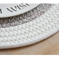thumbnail image 3 of Fennco Styles Hand Braided Reversible Two-Tone Cotton Blend Placemats 12" Round, Set of 4 - Khaki Woven Texture Heat Resistant Insulation Table Mats for Home, Kitchen Décor, Dining Table, Holidays, 3 of 7